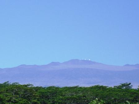 Mauna Kea telescopes above Hilo Hawaii